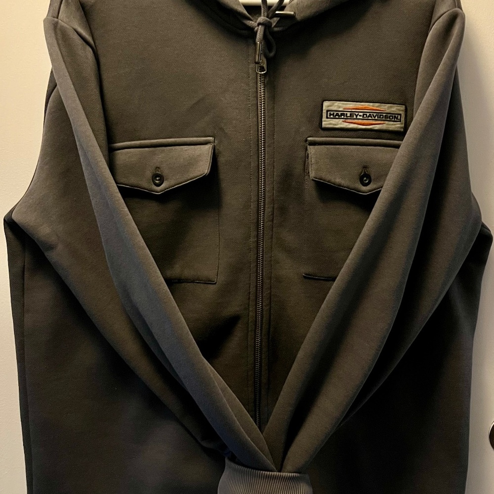 Harley Davidson Men’s Grey Zip Hoodie